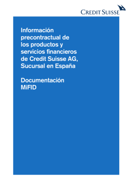 Información precontractual y Documentación MiFID