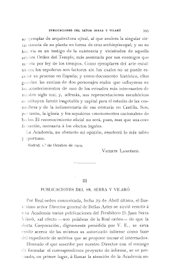 Publicaciones del Sr. Serra y Vilaró