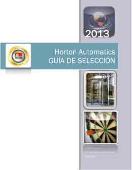 Guia de Seleccion - Horton Automatics