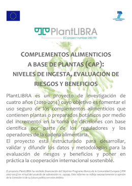 COMPLEMENTOS ALIMENTICIOS A BASE DE PLANTAS (CAP