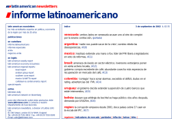 informe latinoamericano - Latin American Newsletters