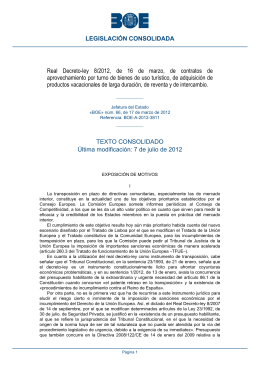 Real Decreto-ley 8/2012, de 16 de marzo, de contratos de