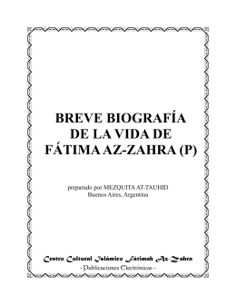breve biografía de la vida de fátima az-zahra (p)