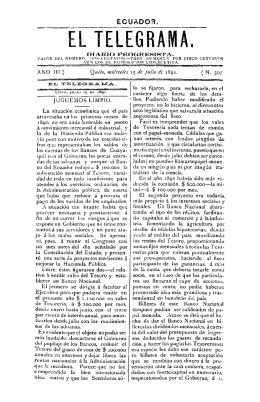 Año III, núm. 507, miércoles 15 de julio de 1891