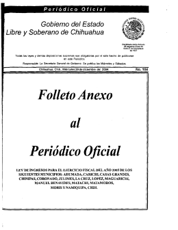 Periódico Oficial - H. Congreso del Estado de Chihuahua