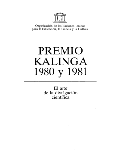 Premio Kalinga 1980 y 1981: el arte de la divulgación