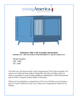 Model Number: SSC 1600 031 1600 Stationary Side Crib Assembly