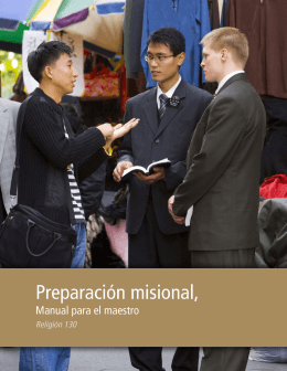 Preparación misional, Manual para el maestro