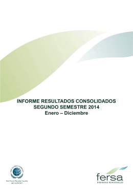 Informe resultados Enero – Diciembre 2014