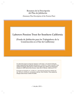 Laborers Pension Trust for Southern California (Fondo de Jubilación