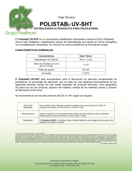 POLISTAB® UV-SHT - Grupo Plastikrom