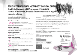 FORO INTERNACIONAL METABODY 2015 COLOMBIA 15 a 23 de