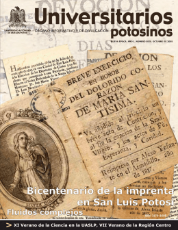 Bicentenario de la imprenta en San Luis Potosí