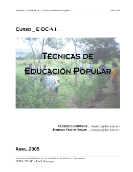 Técnicas de Educación Popular. CURN/CICAP. 2005