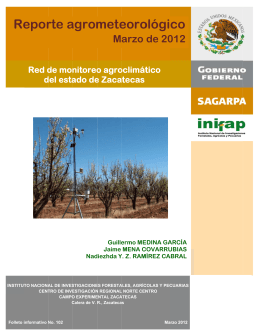 Marzo - INIFAP Zacatecas - Instituto Nacional de Investigaciones