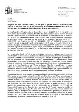Proyecto de Real Decreto xx/2014, de xx, por el