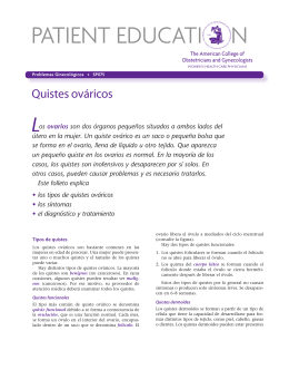 Patient Education Pamphlet, SP075, Los quistes ováricos