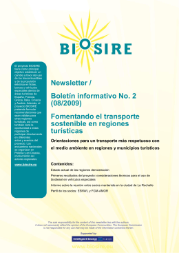 Newsletter / Boletín informativo No. 2 (08/2009