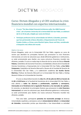 Curso: Dictum Abogados y el CEU analizan la crisis financiera