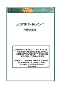 MÁSTER EN BANCA Y FINANZAS - Centro de Estudios Garrigues
