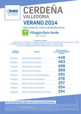 VeraNO 2014 - Bookingfax