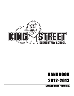 HANDBOOK 2012-2013 - King Street Elementary School PTA
