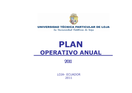 plan operativo 2011 - Universidad Técnica Particular de Loja