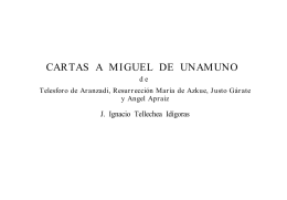 Cartas a Miguel de Unamuno de Telesforo de Aranzadi