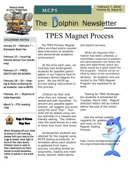 The olphin Newsletter TPES Magnet Process