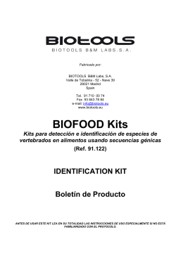 BOLETÍN BIOFOOD IDENTIFICATION kit
