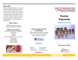 Preschool Programming - Westminster Neighborhood Services, Inc.
