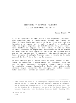 Peronismo y sufragio femenino: la ley electoral de 1947