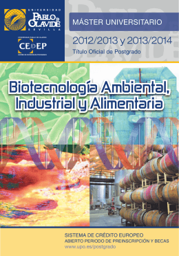 Biotecnología Ambiental, Industrial y Alimentaria