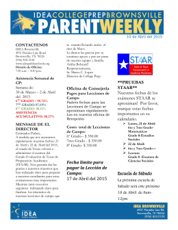 Parent Weekly, April 10, 2015 Spanish