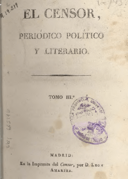 CENSOR, - Biblioteca de Historia Constitucional
