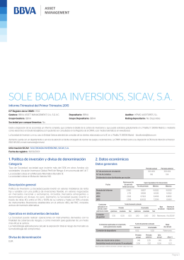 SOLE BOADA INVERSIONS, SICAV, S.A.