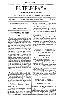 diario progresista Año II, núm. 245, jueves 24 de julio de 1890