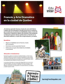 Francés y Arte Dramático en la ciudad de Quebec
