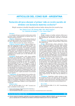 ARTICULOS DEL CONO SUR - ARGENTINA Variación del peso