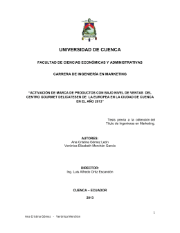 Top of Mind: Conservas - Universidad de Cuenca