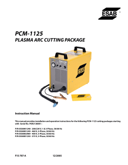 pcm-1125 plasma arc cutting package