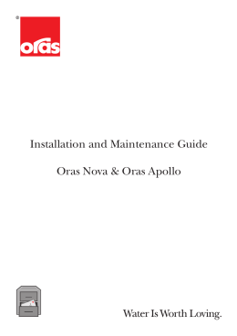 Installation and Maintenance Guide Oras Nova & Oras Apollo