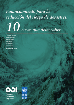 Financiamiento para la reducción del riesgo de desastres: 10cosas