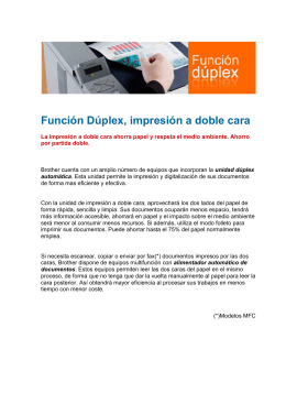 Función Dúplex, impresión a doble cara