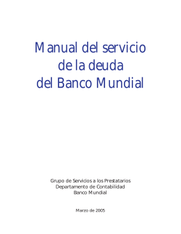 Manual del servicio de la deuda del Banco Mundial