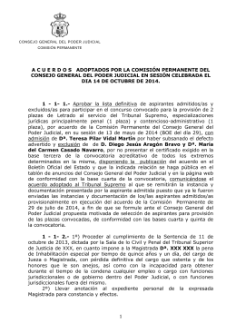 Acuerdos de la Comisión Permanente del CGPJ de 14 de octubre