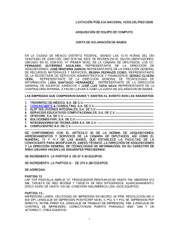 licitación pública nacional hcd/lix/lpn/21/2006 adquisición de equipo