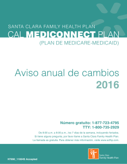 2016 Santa Clara Family Health Plan Cal MediConnect Plan