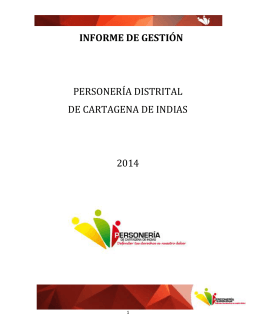 informe de gestión personería distrital de cartagena de indias 2014