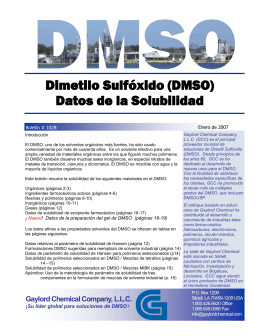 Dimetilo Sulfóxido (DMSO) Datos de la